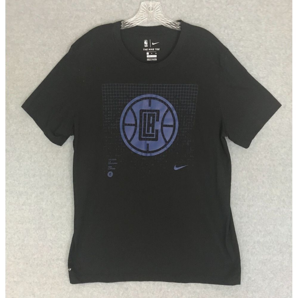 Nike LA Los Angeles Clippers T Shirt Men's XL Dri-Fit Black Short‎ Sleeve Tee